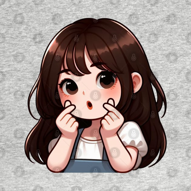 Cute Girl Korean Finger Hearts Kpop by Plushism